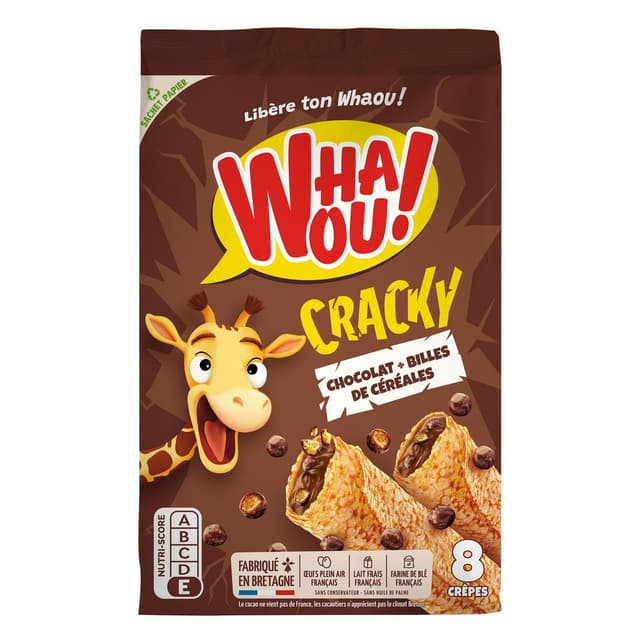 3322680009966 - Whaou - Cracky crêpes fourrées chocolat et billes de céréales