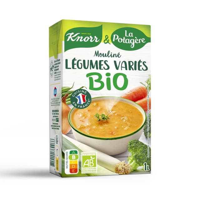 8714100769966 - Knorr & La Potagère - Mouliné de Légumes variés bio Soupe liquide en brique familiale