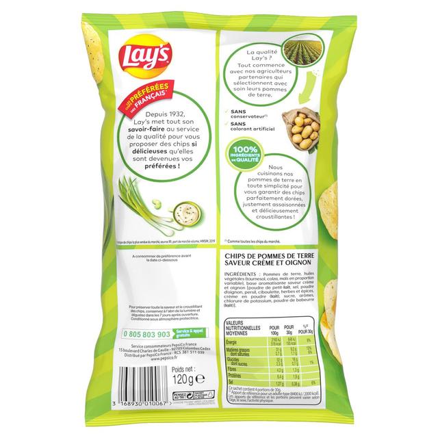 3168930010067 - Lay's - Chips saveur cream & onion