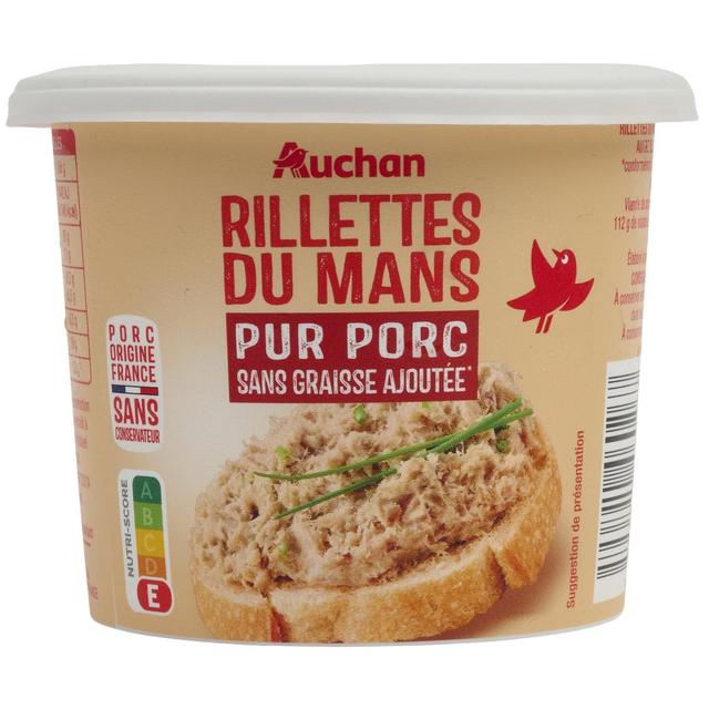 3596710460267 - Auchan - Rillettes du Mans Pur Porc sans graisse ajoutée