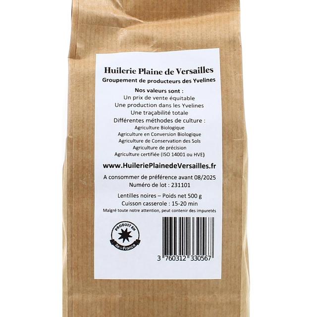 3760312330567 - Huilerie Plaine de Versailles - Lentilles Noires cultivées dans les Yvelines