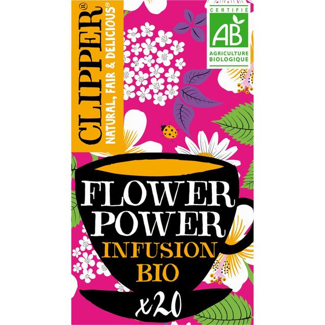 5021991941467 - Clipper - Infusion Flower power Fleur de Sureau Hibiscus Camomille Bio - 20 sachets
