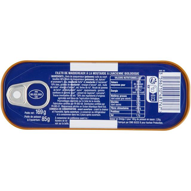 3596710481767 - Auchan - Filets de maquereaux à la moutarde à l'ancienne bio