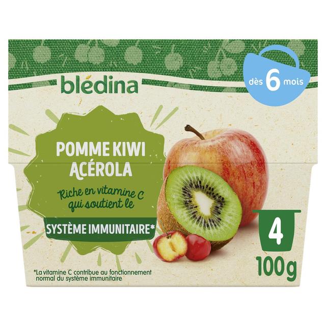 3041091883667 - Blédina - Pommes Kiwi Acerola Coupelle Bébé Dès 6 mois