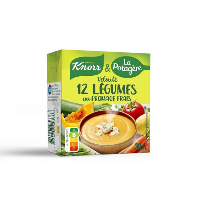 8710908953767 - Knorr & La Potagère - Velouté de 12 Légumes au fromage frais Soupe liquide en brique individuelle