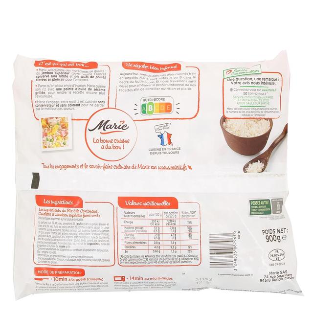 3248833087967 - Marie - Riz à la cantonaise omelette et jambon supérieur au riz thaÏ parfumé