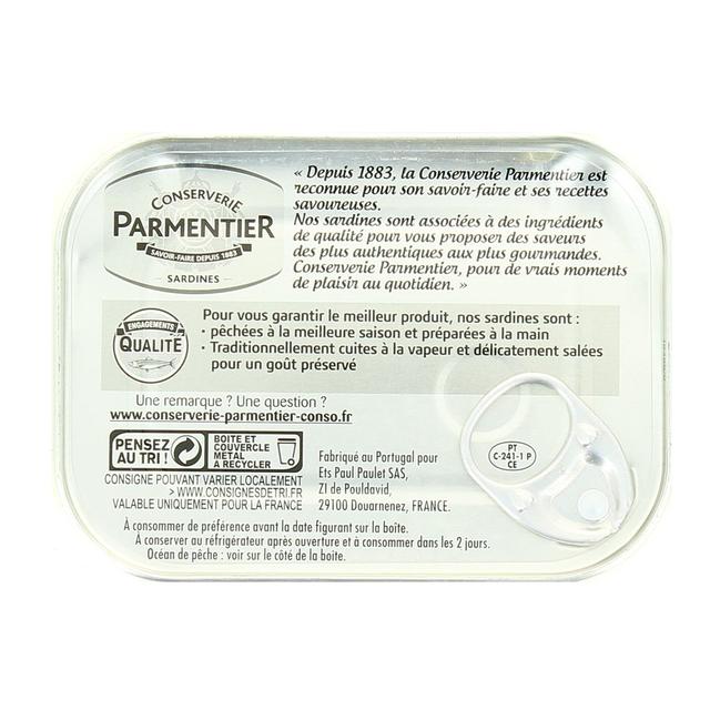 3019081238667 - Parmentier - Sardines à l'huile de tournesol et citron