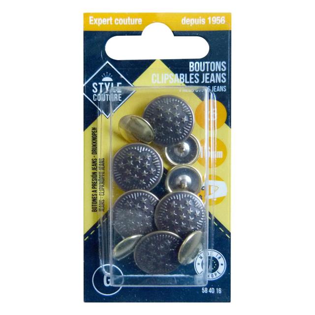 3040695840168 - Style couture - Bouton clipsables jean