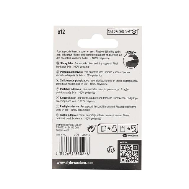 3040695830268 - Style couture - Pastilles adhésives Velcro® blanches