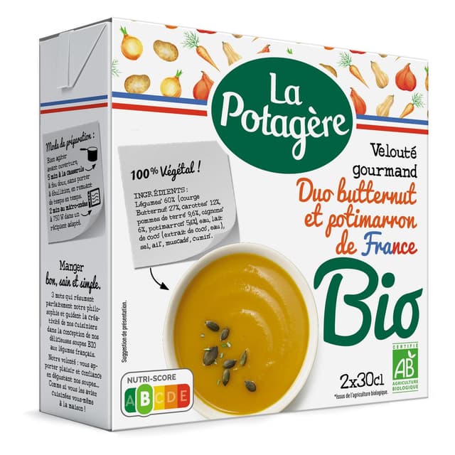 3274930001568 - La Potagère - Soupe Velouté Gourmand Duo Butternut et Potimarron Bio