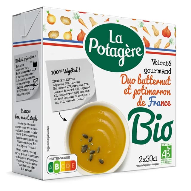 3274930001568 - La Potagère - Soupe Velouté Gourmand Duo Butternut et Potimarron Bio