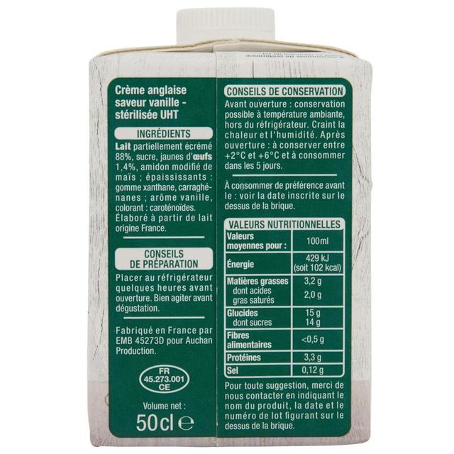 3596710491568 - Auchan - Crème anglaise saveur vanille UHT