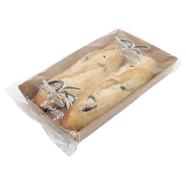 3700960502268 - Pains et Tradition - Demi Baguettes Olive Précuites
