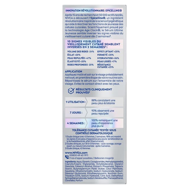 4006000183268 - Nivea - Sérum Anti-âge Visage Acide Hyaluronique Epigenetics Cellular