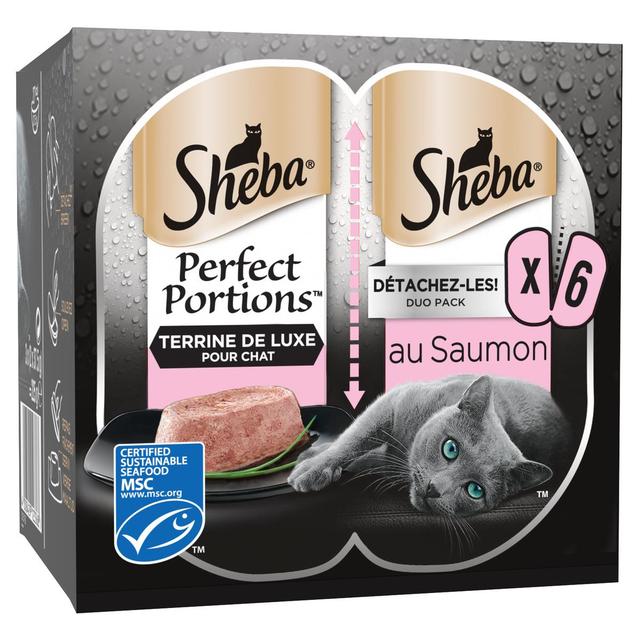 4008429123368 - Sheba - Perfect Portions - Barquettes en Terrines de Luxe Saumon MSC pour chat adulte