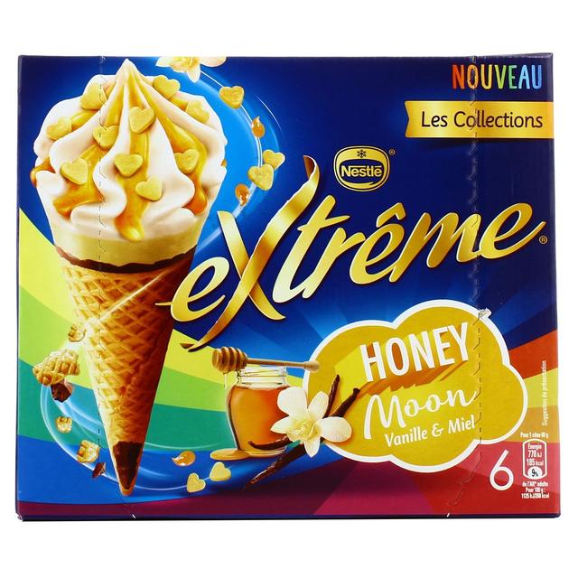 7613036833868 - Extrême - 6 Cônes glacés Honey Moon- Vanille et miel 6x100ml