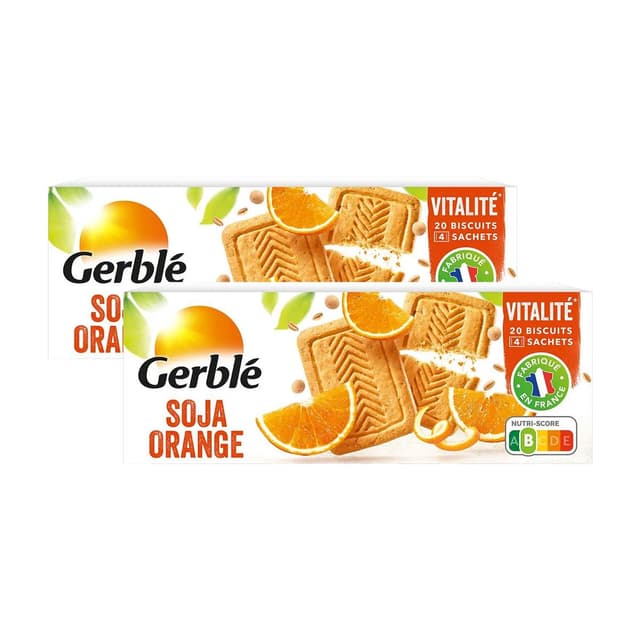3175680011442 - Gerblé Vitalité - 20 Biscuits Soja Orange -39% de sucres en moins