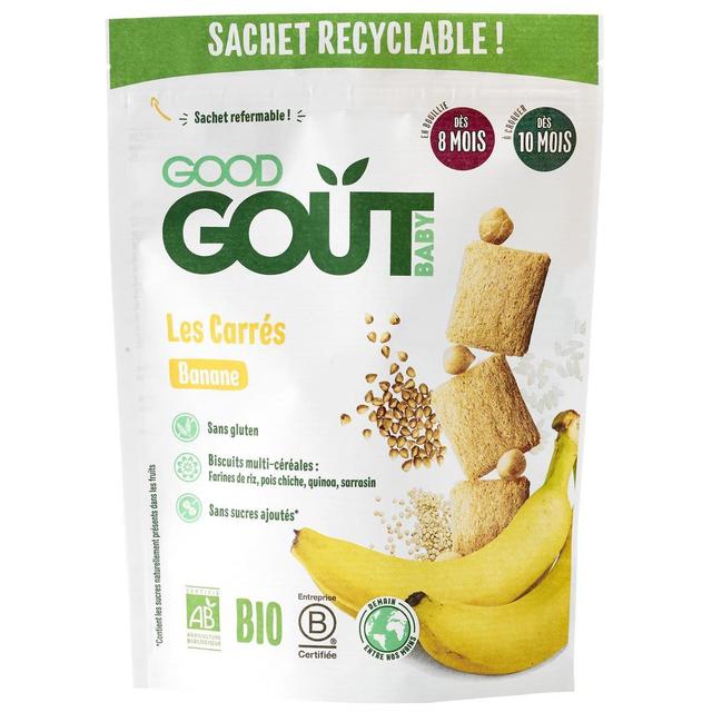 3770002327968 - Good Goût - Carrés Banane Biscuits aux Céréales Bio Bébé Dès 8 mois