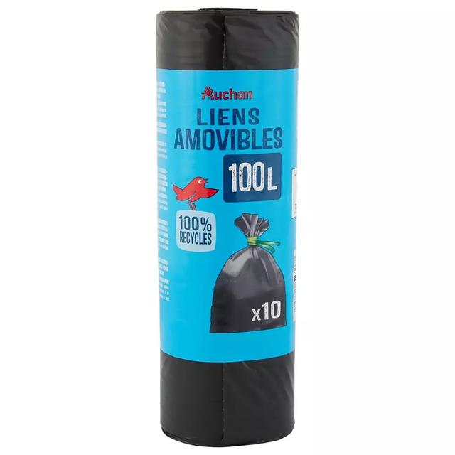 3596710528868 - Auchan - Sacs poubelle à liens amovibles 100L