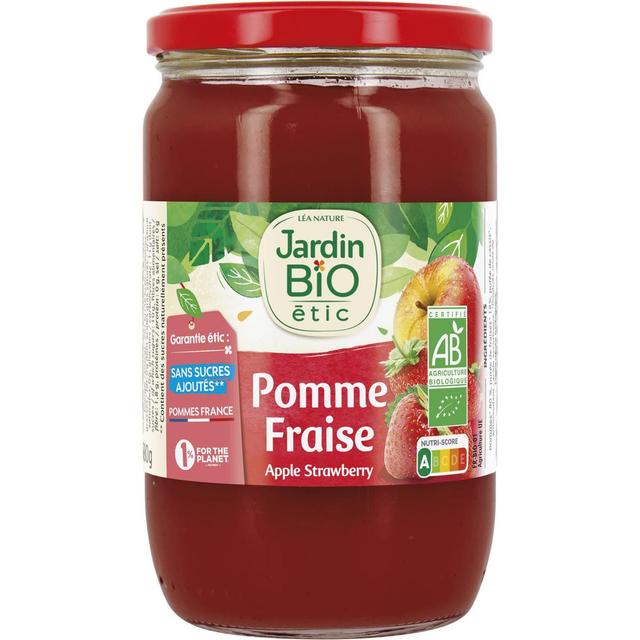 3456300012569 - Jardin Bio Etic - Purée Pomme Fraise Bio sans sucres ajoutés