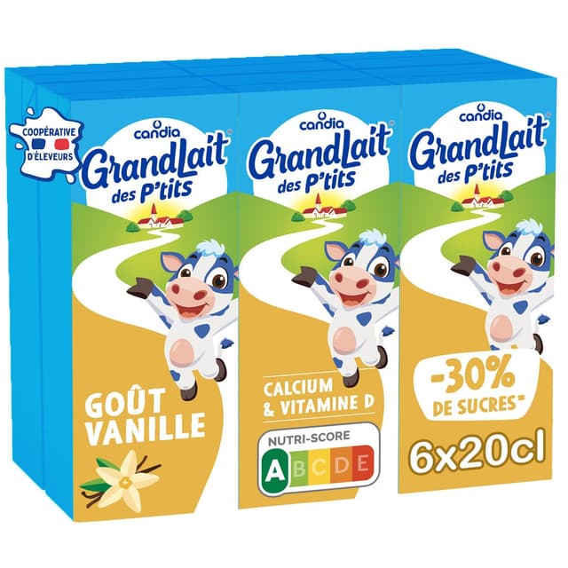 3533631083069 - Candia - GrandLait des Ptis - Boisson lactée vanille