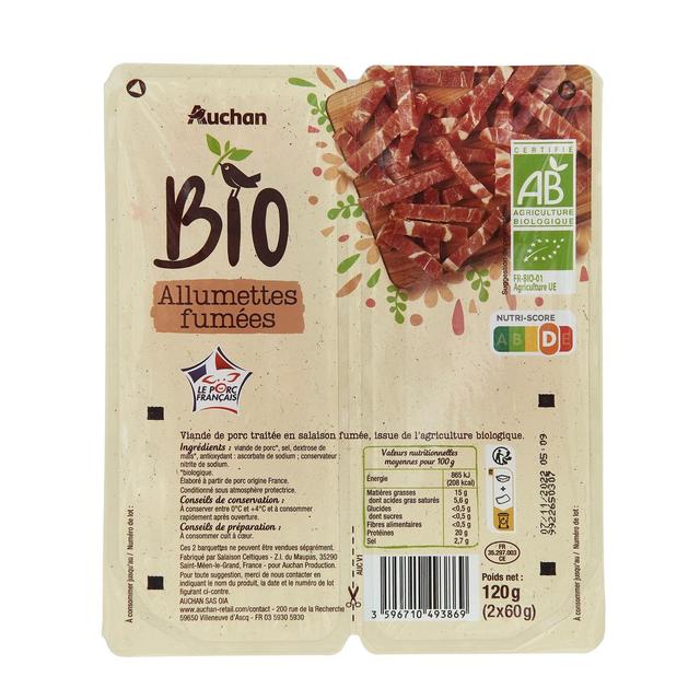 3596710493869 - Auchan BIO - Allumettes Fumées Bio