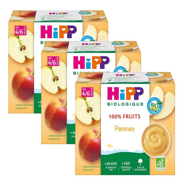 2050000395369 - Hipp - 100% Fruits - Pommes Bio Coupelle Bébé Dès 4/6 mois