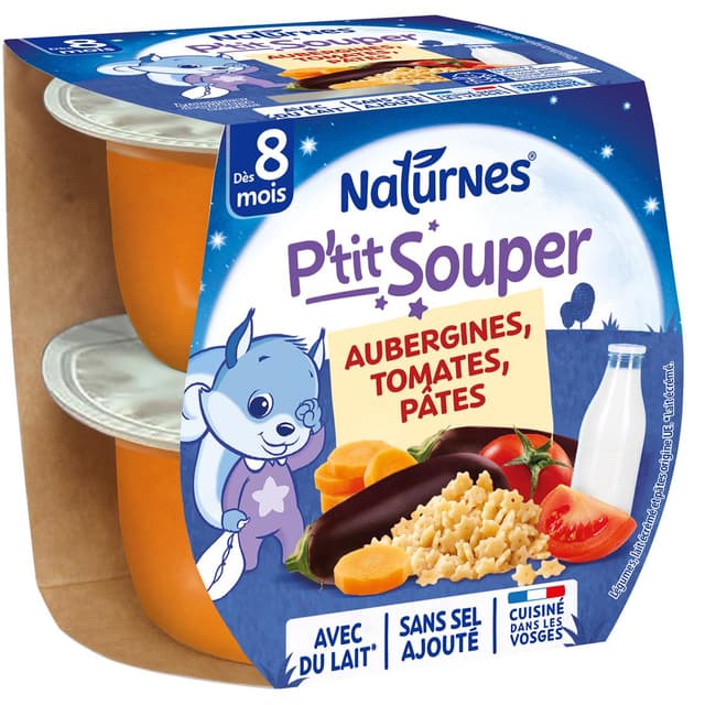 7613032725969 - Naturnes® - P'tit Souper - Aubergines Tomates Pâtes Bol Bébé Dès 8 mois