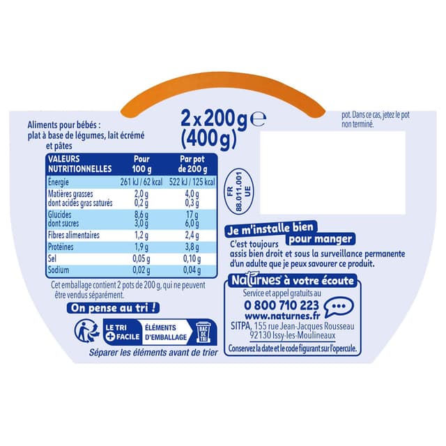 7613032725969 - Naturnes® - P'tit Souper - Aubergines Tomates Pâtes Bol Bébé Dès 8 mois
