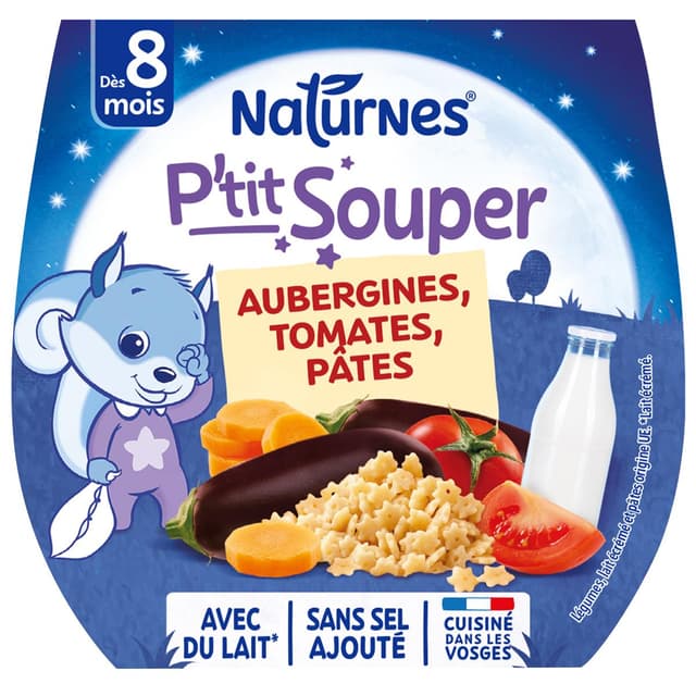 7613032725969 - Naturnes® - P'tit Souper - Aubergines Tomates Pâtes Bol Bébé Dès 8 mois
