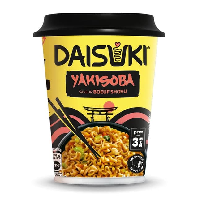 3036815468169 - Daisuki - Nouilles Instantanées saveur boeuf shoyu Yakisoba en cup