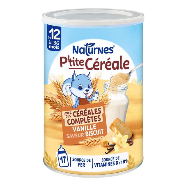 8445290588869 - Naturnes® - P'tite Céréale - Céréales Complètes Vanille Biscuit Bébé Dés 12 mois