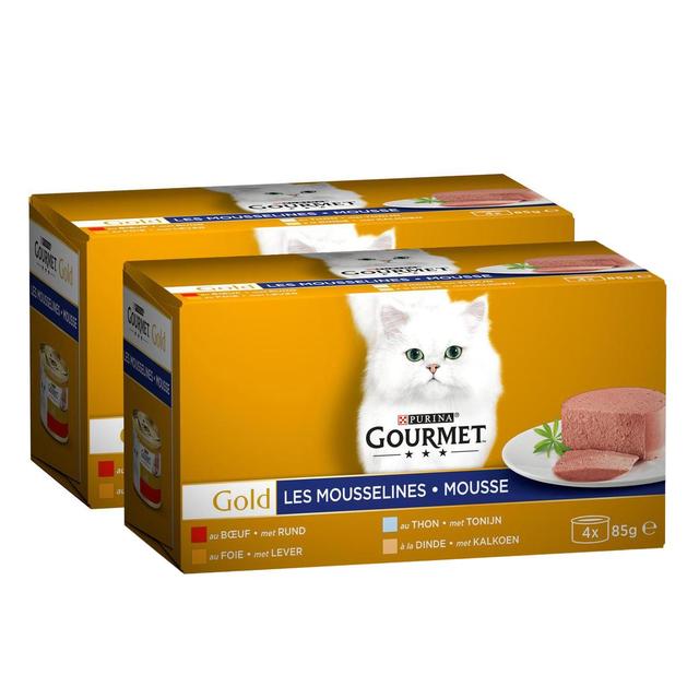2050000404870 - Purina - Gourmet Gold - Boites Mousseline Thon, Foie, Dinde, Bœuf pour chat