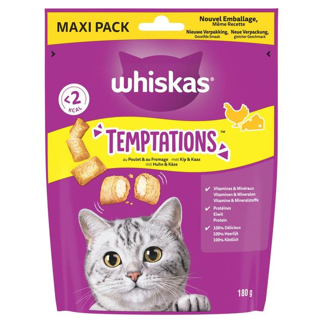 5998749146170 - Whiskas - Temptations au Poulet et Fromage - Friandise Récompense pour Chat