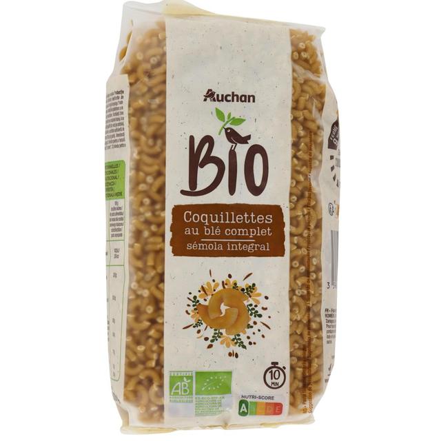 3596710546770 - Auchan BIO - Pâtes Coquillettes intégrale au blé complet bio