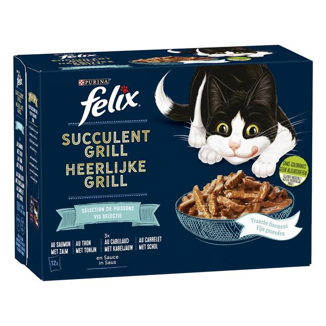 7613037528770 - Purina - Félix - Sachets en Sauce Succulent Grill Poisson 4 variétés pour chat