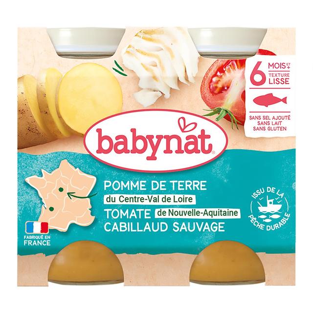 3288131510071 - Babybio - Pommes de terre du Val de Loire et Cabillaud Bio Pot Bébé Dès 6 mois