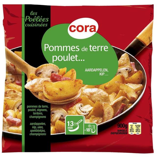 3257985860571 - Cora - Poêlée de Pommes de terre, poulet, lardons, oignons et champignons