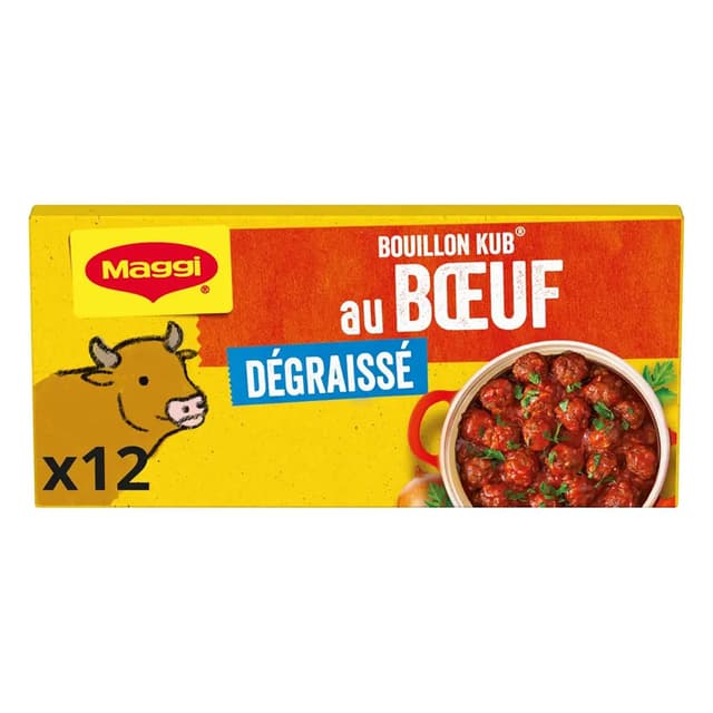 7613036400671 - Maggi - Bouillon Kub Boeuf dégraissé - 12 cubes