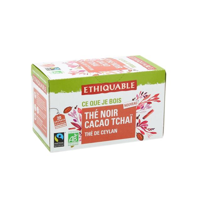 3760278860771 - Ethiquable - Commerce Equitable - Thé noir cacao tchaï Ceylan BIO