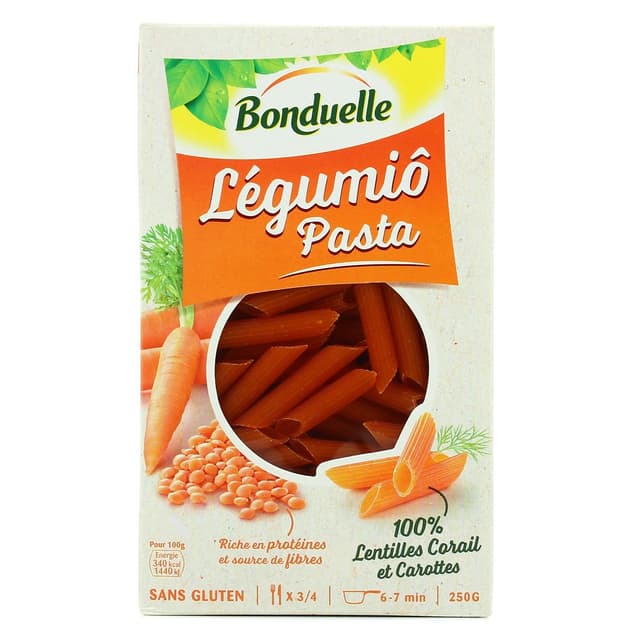 3083681080971 - Bonduelle - Légumiò pasta 100% lentilles corail et carottes