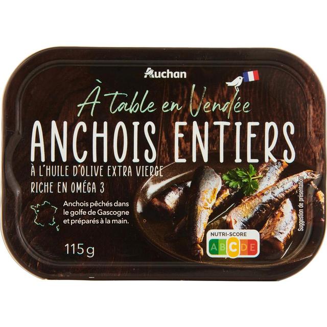 3596710541171 - Auchan Terroir - Anchois entiers à l'huile d'Olive extra vierge