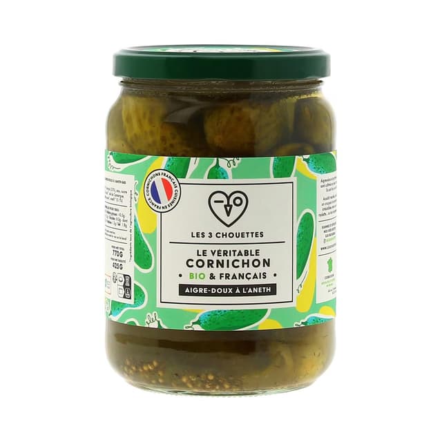 3770007341471 - Les 3 Chouettes - Pickles Le Véritable Cornichon Bio et Français