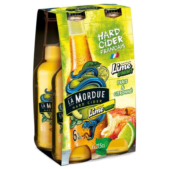 3013060121971 - La Mordue - Hard cider aromatisée citron menthe 6°