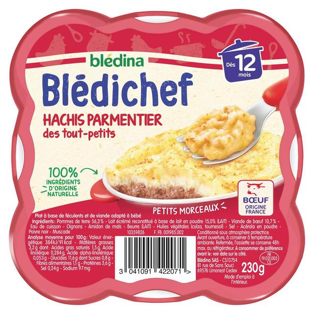 3041091422071 - Blédina - Blédi'chef - Hachis Parmentier des Tout Petits Assiette Bébé Dès 12 mois