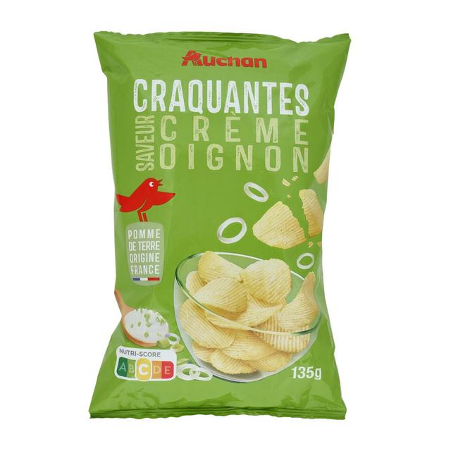 3596710403271 - Auchan - Chips ondulées saveur crème oignon