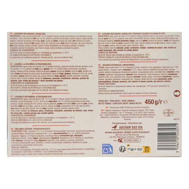 3596710543571 - Auchan - Lasagne à la bolognaise XXL