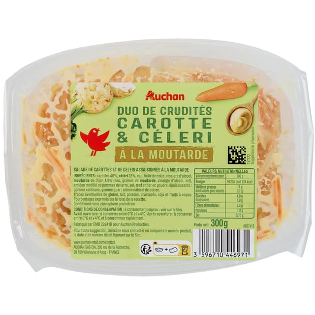 3596710446971 - Auchan - Duo de crudités carotte et céleri à la moutarde
