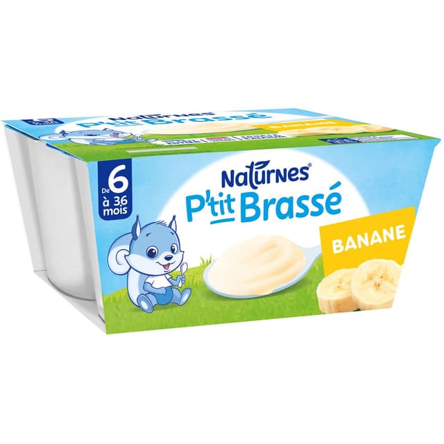 7613035009271 - Naturnes® - P'tit Brassé - Dessert Lacté Banane Coupelle Bébé Dès 6 mois