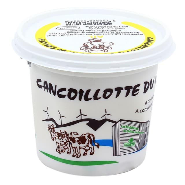 3760020560072 - Les Fruitières Du Vallon De Sancey - Cancoillotte Ail 12%MG du Vallon de Sancey - Lait de vache pasteurisé